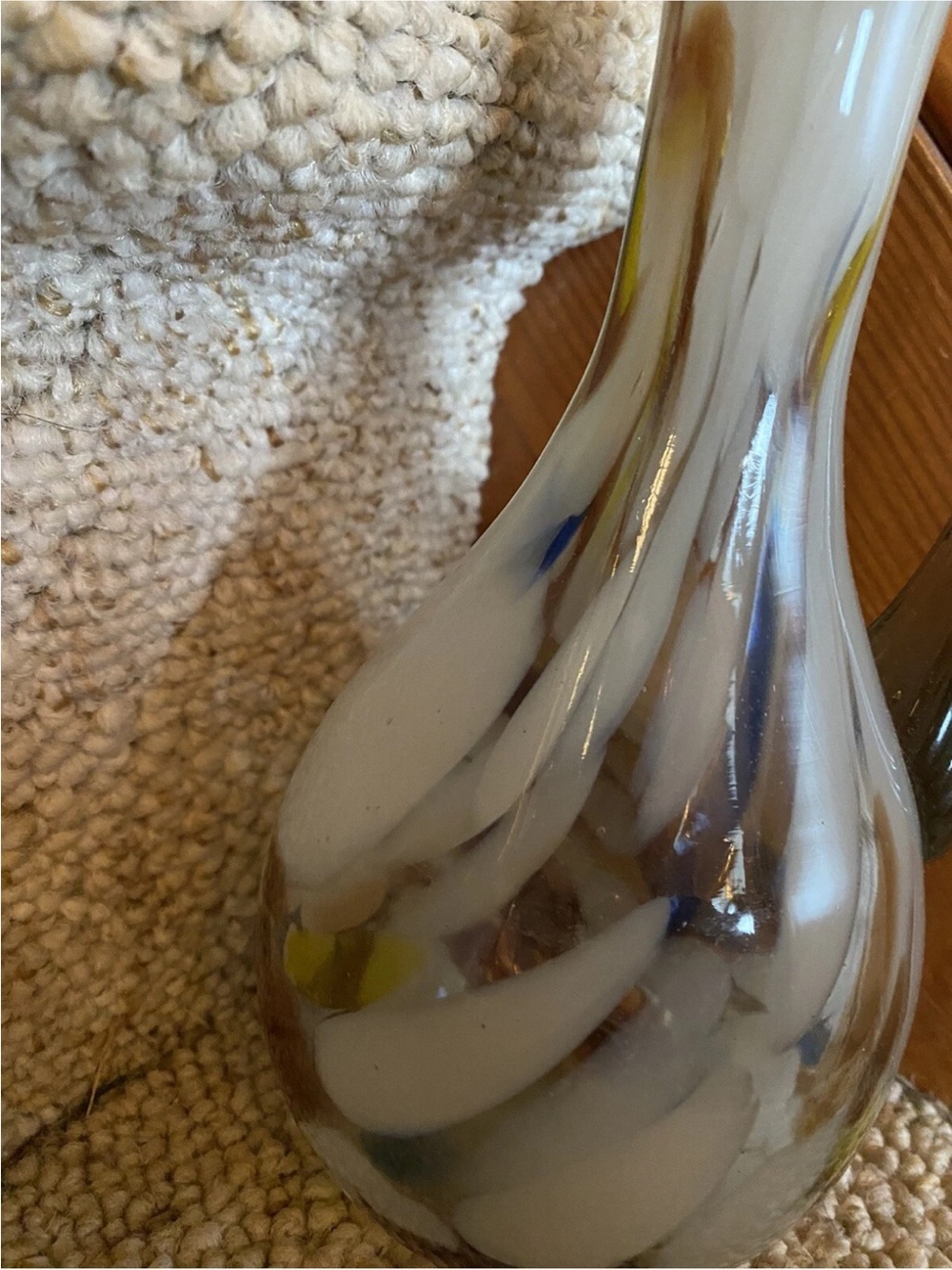 Vintage Swirled Murrhina Art Blown Glass Vase Pitcher EUC!! - Picture 5 of 10